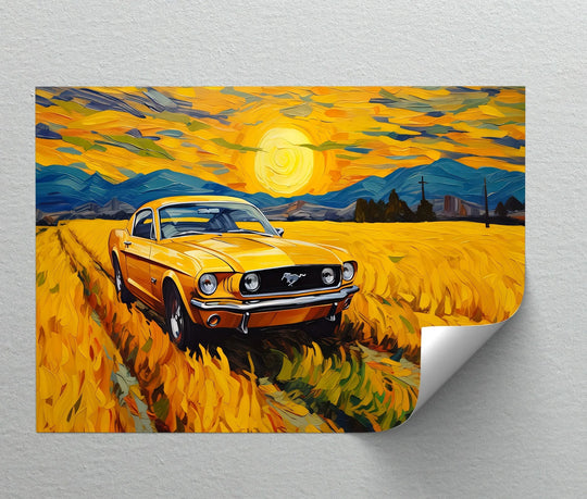 Golden Mustang Drive – Car Canvas Print - MyPhotoStation