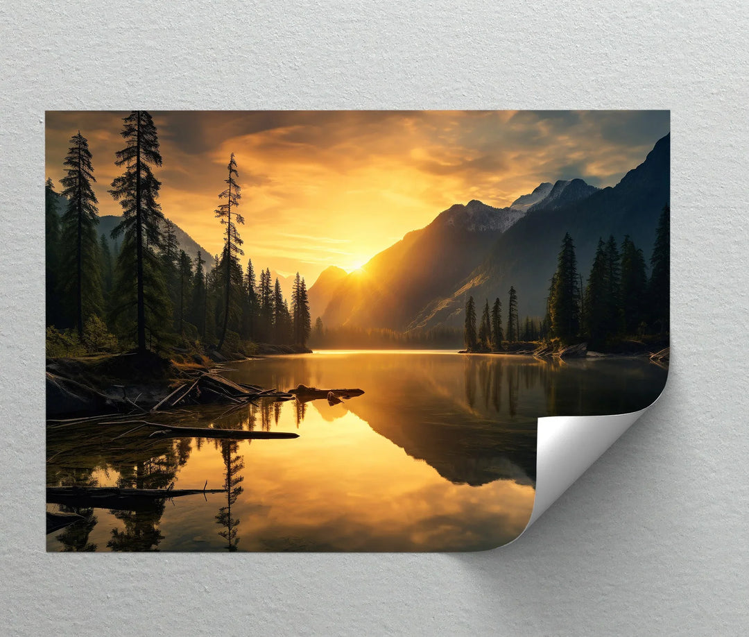 Golden Mountain - Landscape Canvas Print