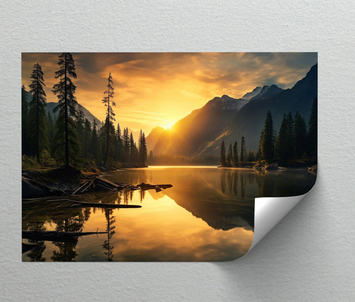 Golden Mountain - Landscape Canvas Print