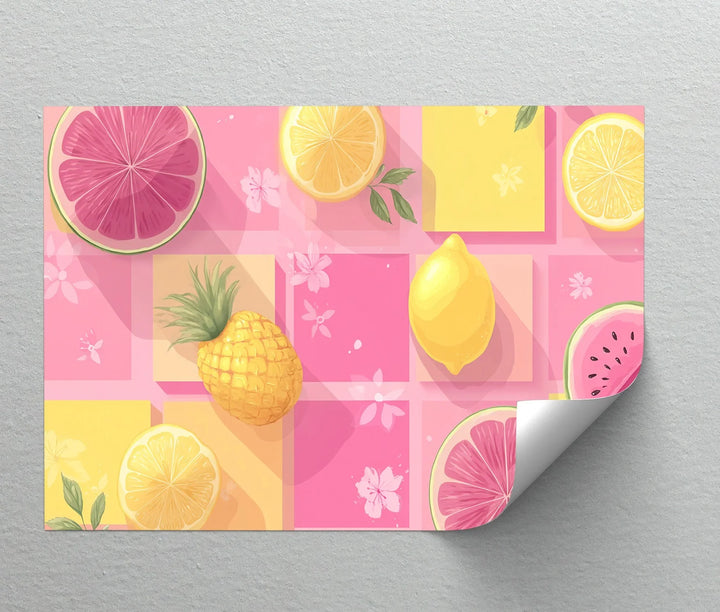 Tropical Fruit Vibes – Colorful Pineapple & Citrus Canvas Print - MyPhotoStation