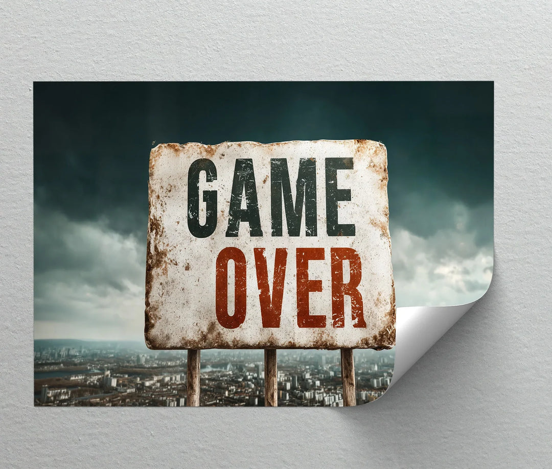 Game Over – Grunge Urban Canvas Print