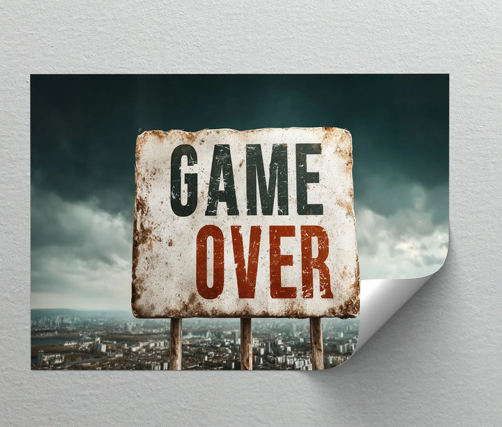 Game Over – Grunge Urban Canvas Print