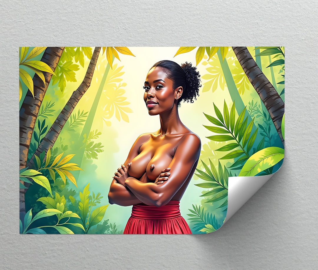 Confident Jungle Nude – Erotic Canvas Wall Art | Large Canvas Art