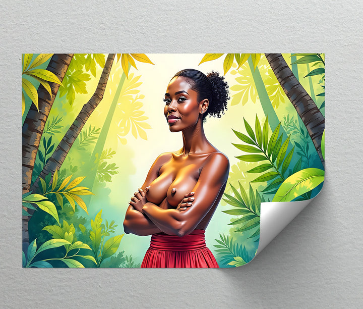 Confident Jungle Nude – Erotic Canvas Wall Art | Large Canvas Art