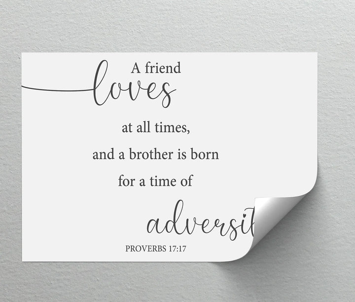 A Friend Loves at All Times – Proverbs 17:17 Scripture Canvas Print - MyPhotoStation