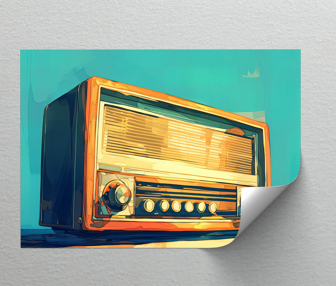Golden Frequencies – Vintage Orange Radio Canvas Print