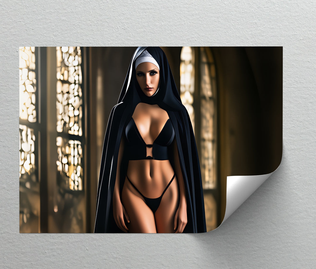 Veil of Temptation – Sexy Gothic Canvas Art | Erotic Wall Print