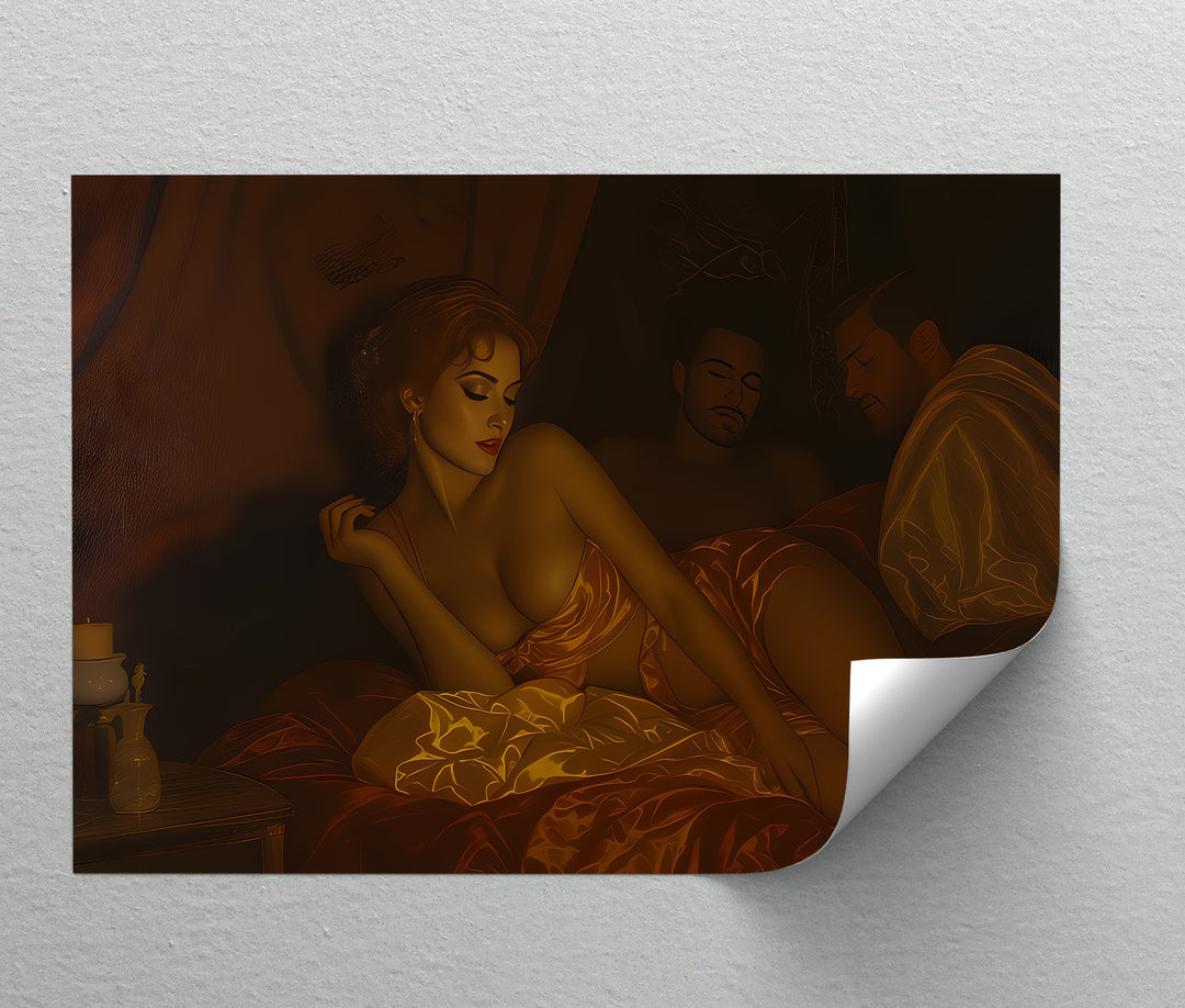Temptation in Gold – Erotic Canvas Wall Art | Framed Wall Art