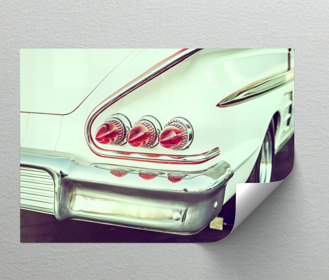 Tail Light Royalty – Classic Chrome Fins Canvas Print