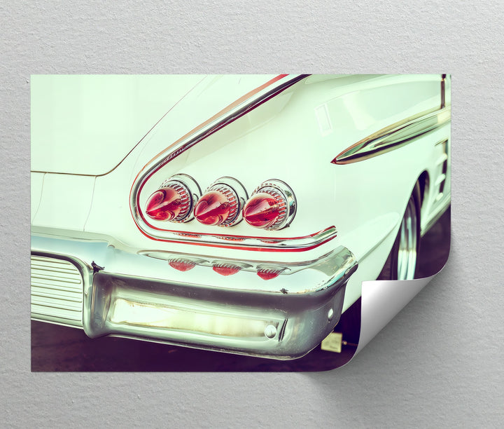 Tail Light Royalty – Classic Chrome Fins Canvas Print