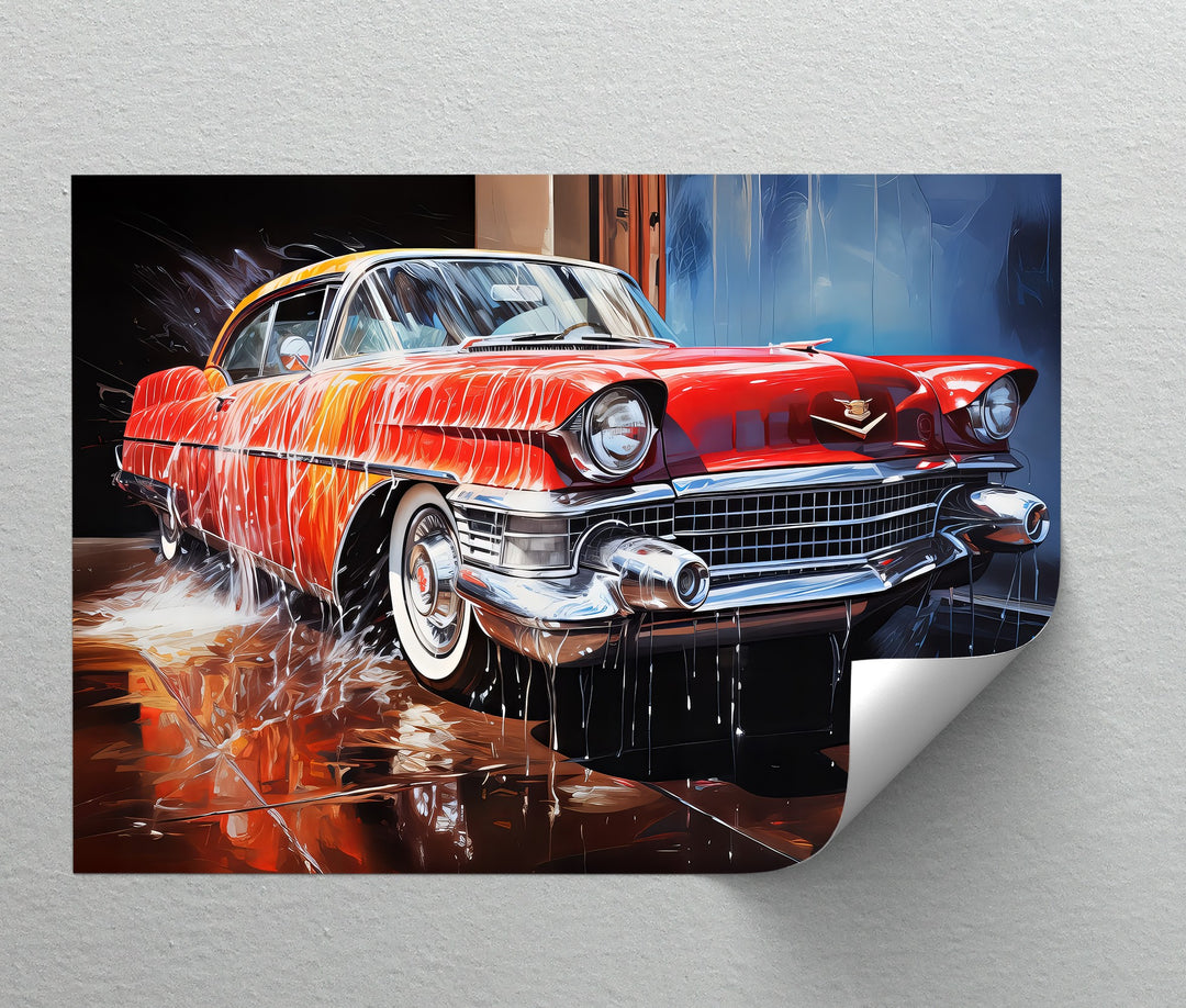 Classic Cadillac at the Car Wash – Car Canvas Print