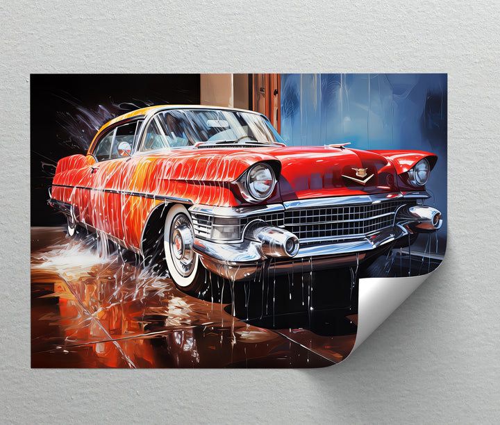 Classic Cadillac at the Car Wash – Car Canvas Print