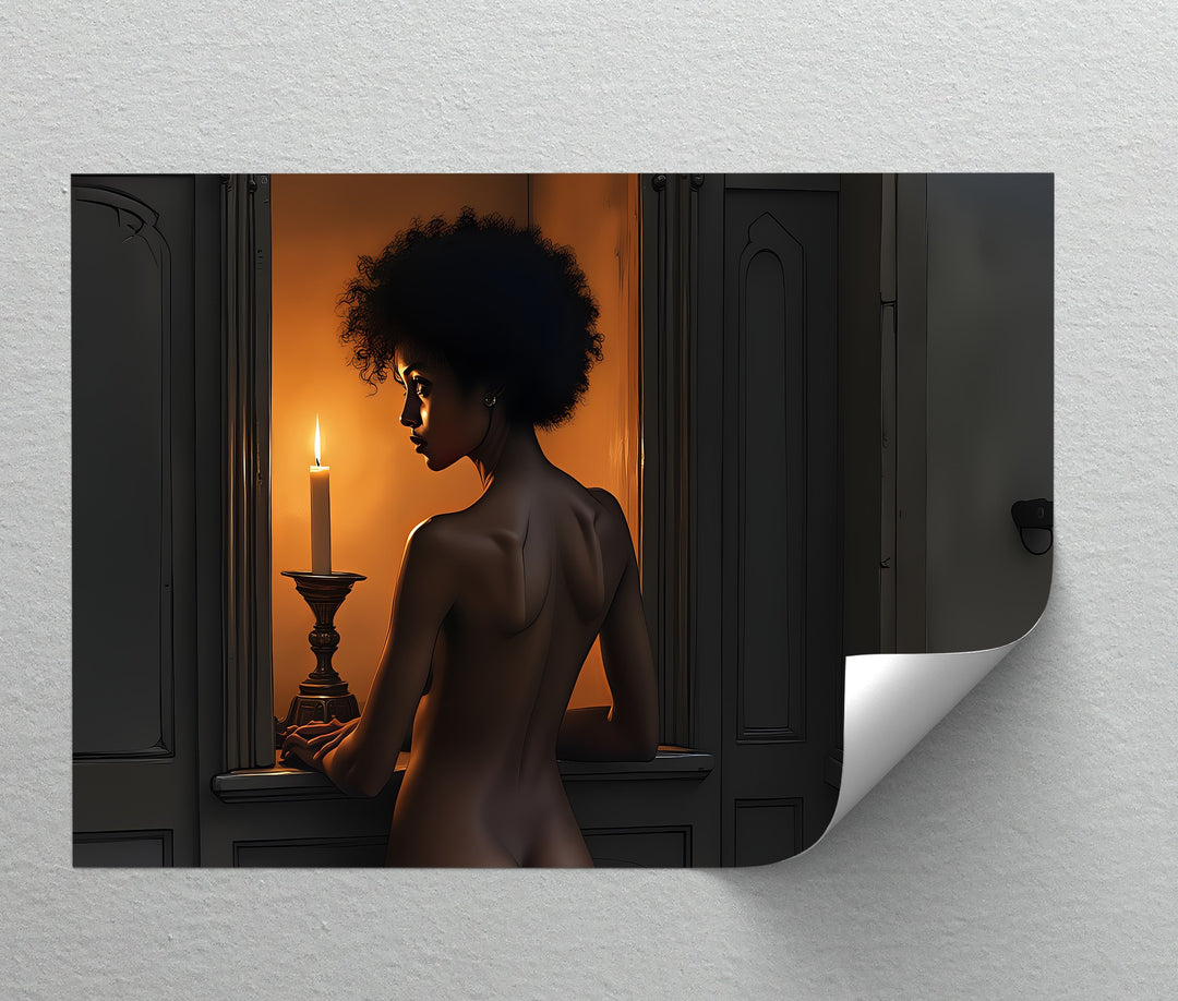 Candlelight Gaze – Erotic Canvas Wall Art | Framed Bedroom Art