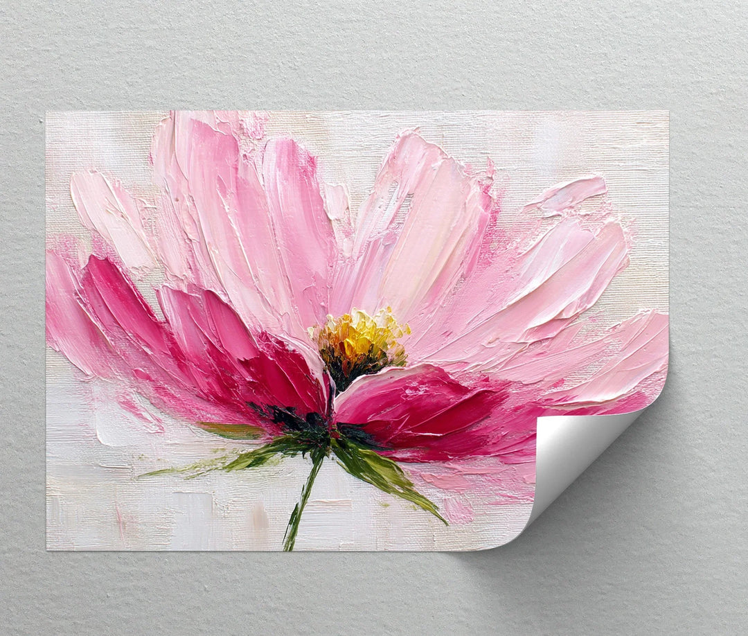 Blush Bloom – Textured Pink Floral Canvas Print - MyPhotoStation