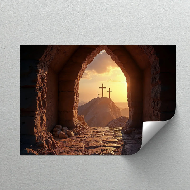 Resurrection Light – Three Crosses at Sunrise Canvas Print - MyPhotoStation