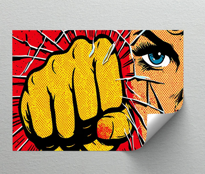 Shattered Stare – Pop Art Punch Comic Canvas Print
