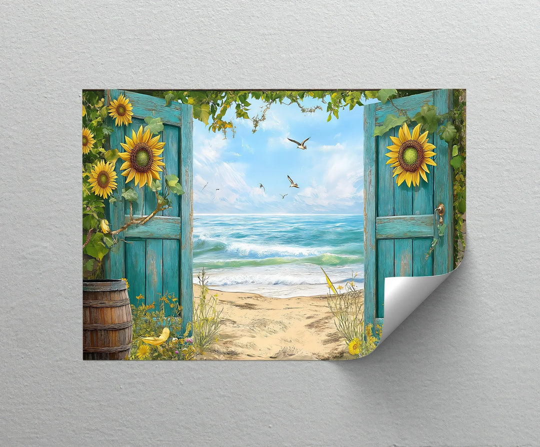 Open Door to the Sea – Coastal Beach Scene Kitchen Canvas Print - MyPhotoStation