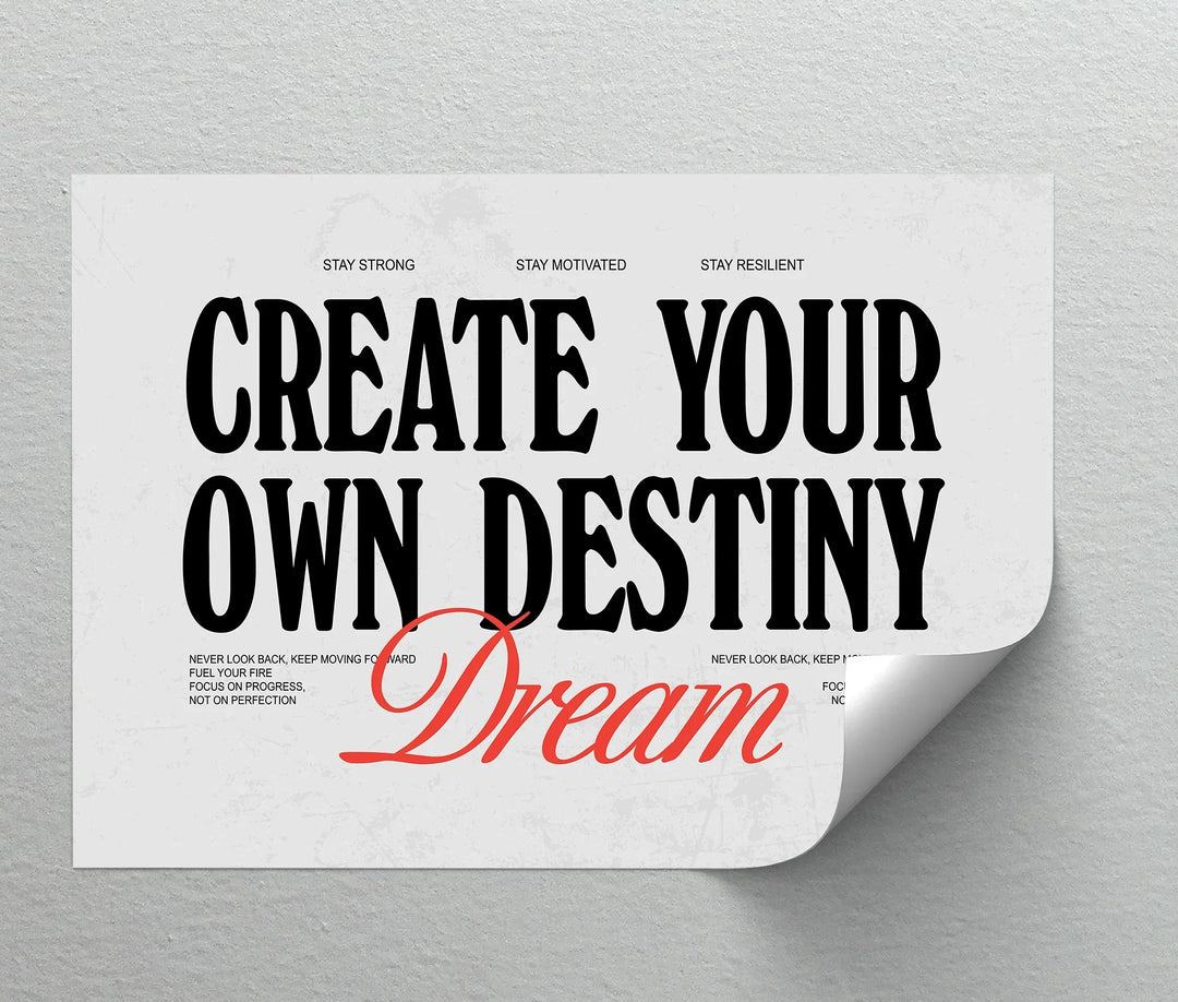Create Your Own Destiny – Dream Typography Canvas Print