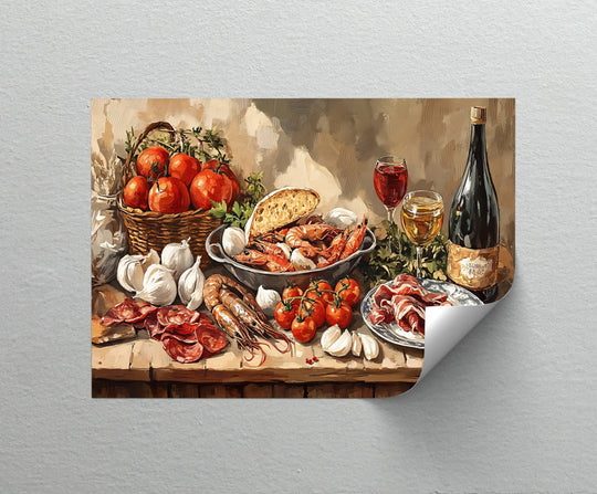 Softest touch is conveyed through the luminous highlights on fresh garlic in this Mediterranean Delights, a unique canvas print perfect for a gourmet kitchen.