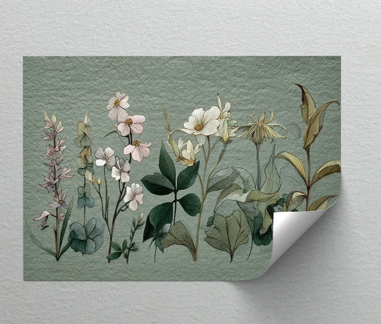 Negative space around the delicate wildflower study highlights the beautiful botanical elements of this big canvas prints piece.