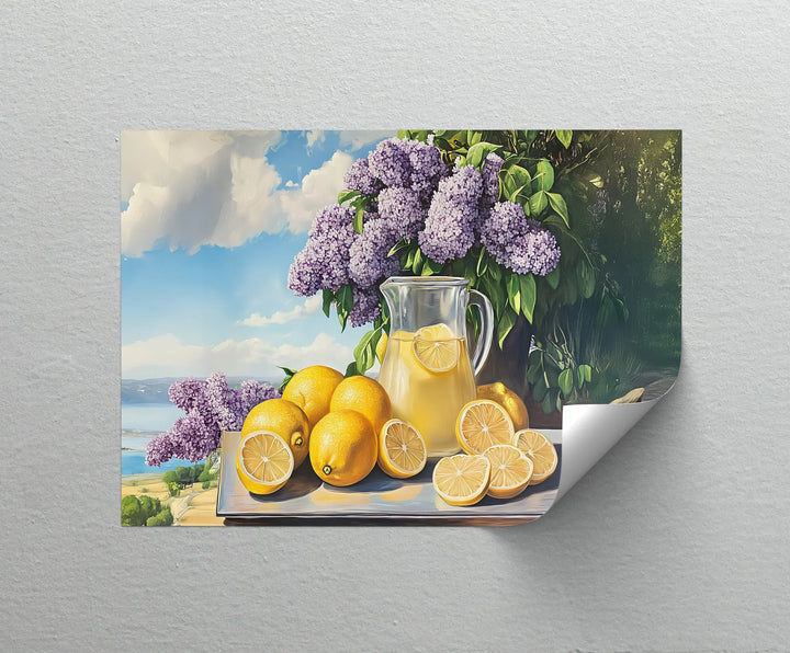 Summer Lemonade Charm – Lemons and Lilacs Kitchen Canvas Print - MyPhotoStation
