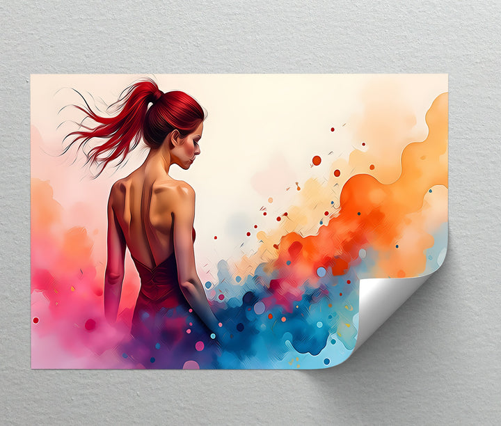 Crimson Flow – Abstract Woman Canvas Wall Art | Nude Art