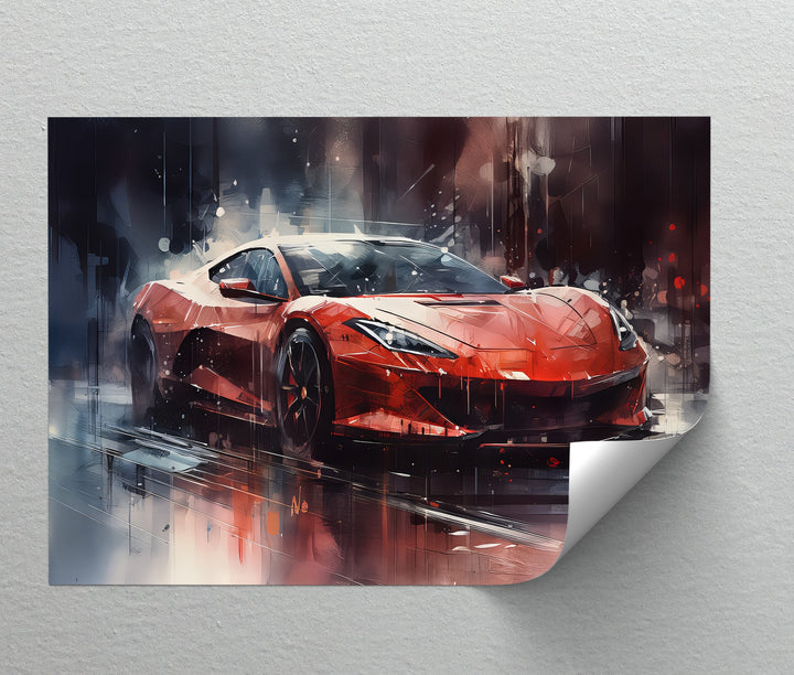 Hypercar in the Storm – Car Canvas Print