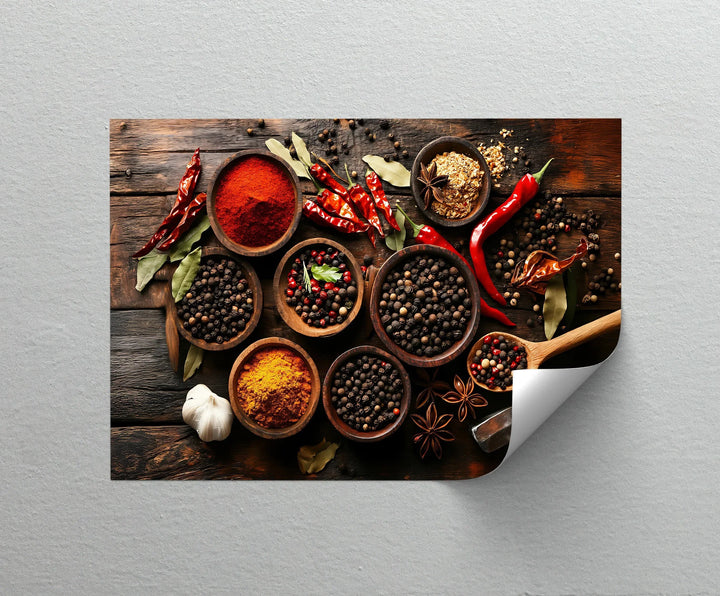 Spice Harmony – Rustic Spice Bowl Arrangement Kitchen Canvas Prints - MyPhotoStation