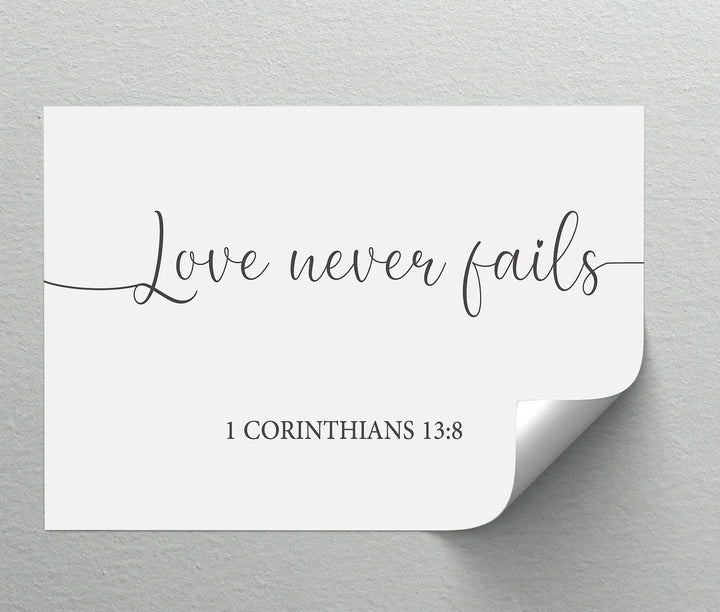 Love Never Fails – 1 Corinthians 13:8 Canvas Print - MyPhotoStation
