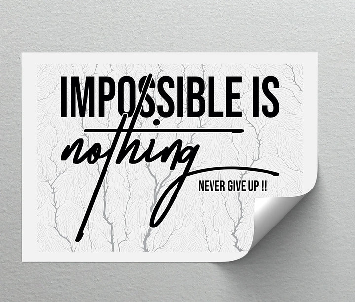 Impossible is Nothing – Black and White Motivational Canvas Print