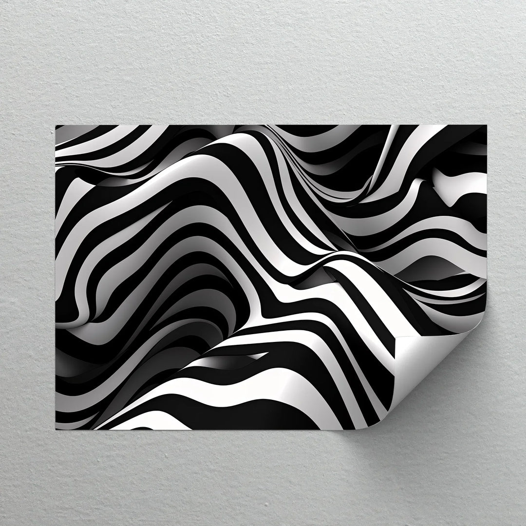 Liquid Rhythm – Abstract Flow Black & White Canvas Print - MyPhotoStation