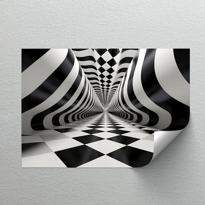 Tunnel of Illusions – Black & White Canvas Print - MyPhotoStation