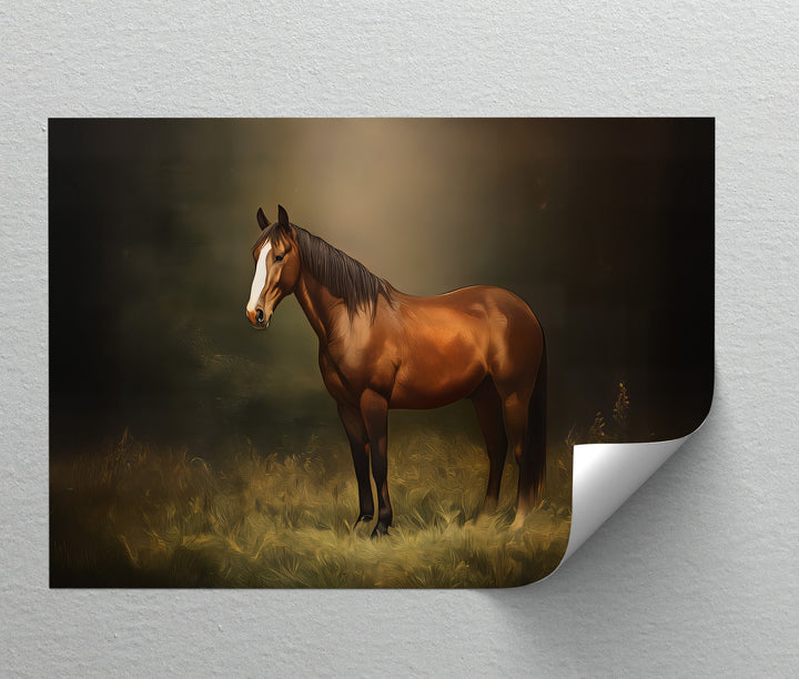 Majestic Brown Stallion – Regal Horse Canvas Wall Art