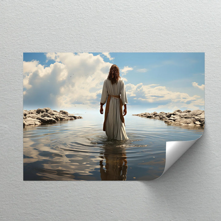 Spiritual moment in nature – faith-based Christian decor.

