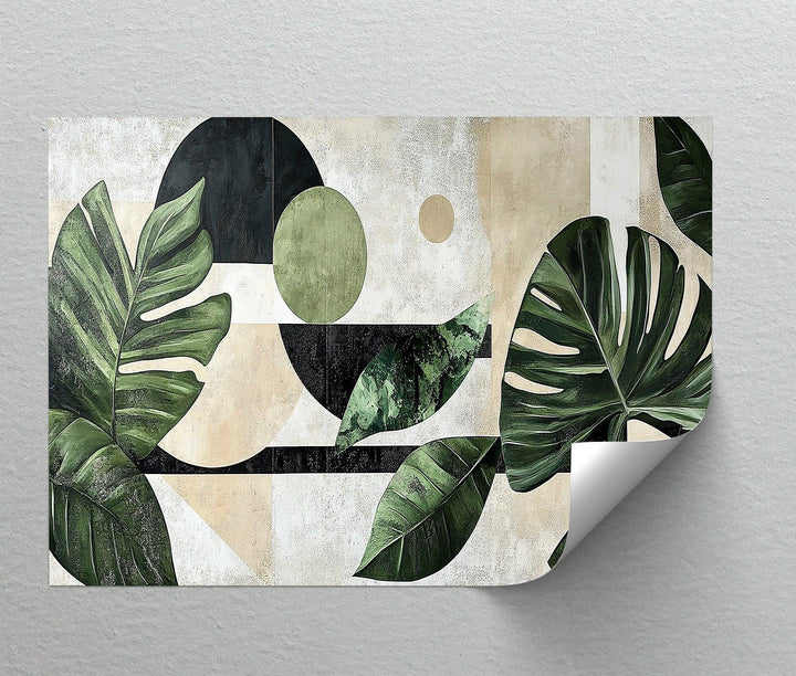 Tropical Geometry – Modern Monstera Leaf Canvas Print - MyPhotoStation
