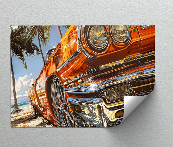 Classic Lowrider by the Beach - Car Canvas Print