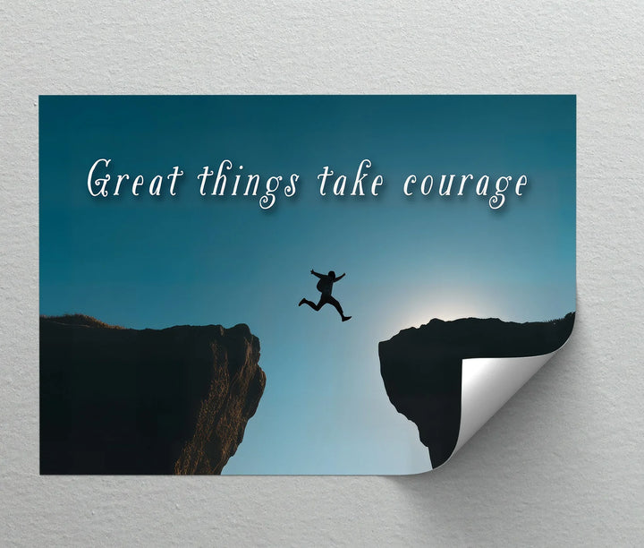Leap of Faith – Courageous Action Inspirational Canvas Print