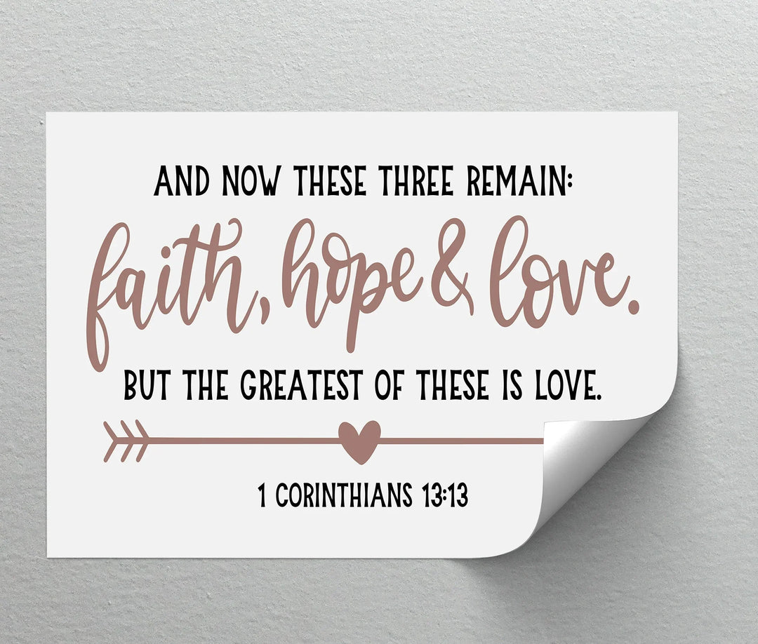Faith, Hope & Love – 1 Corinthians 13:13 Christian Canvas Print - MyPhotoStation