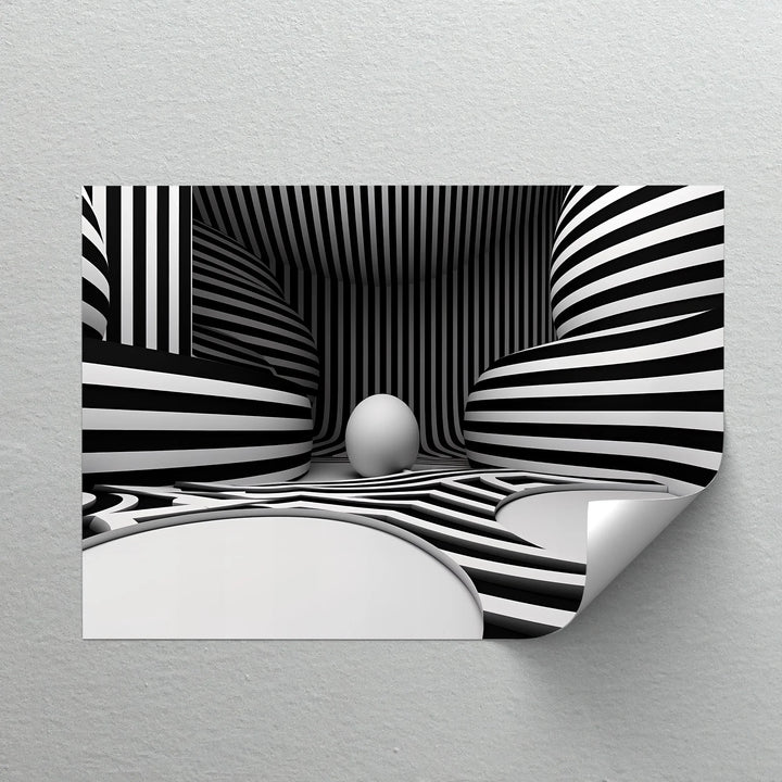Monochrome Illusion Chamber – Black & White Canvas Print - MyPhotoStation
