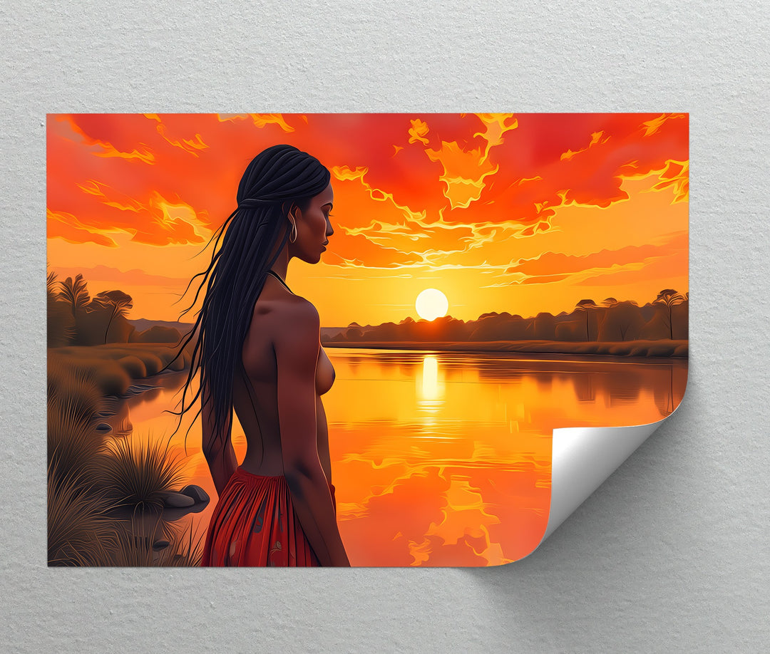 Golden Sunset Nude Woman – Erotic Canvas Art | Biggest Canvas