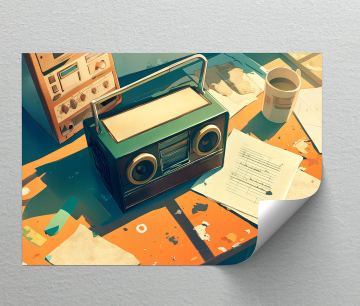 Studio Break – Retro Desk Radio Canvas Print