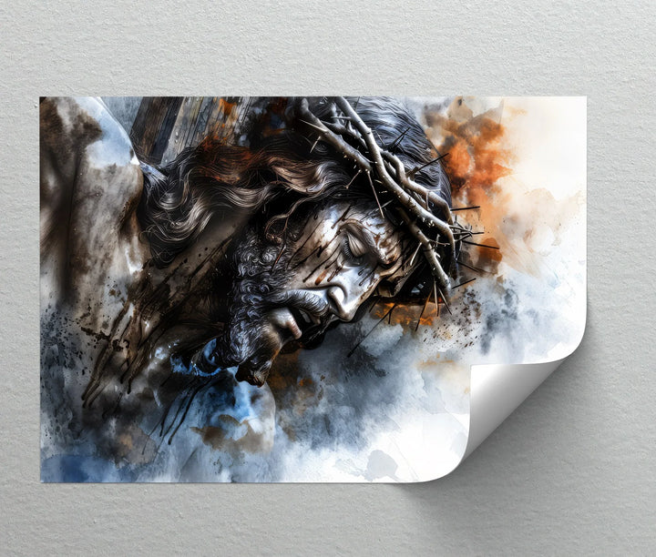 Silent Mercy – Jesus Crown of Thorns Close-Up Canvas Print