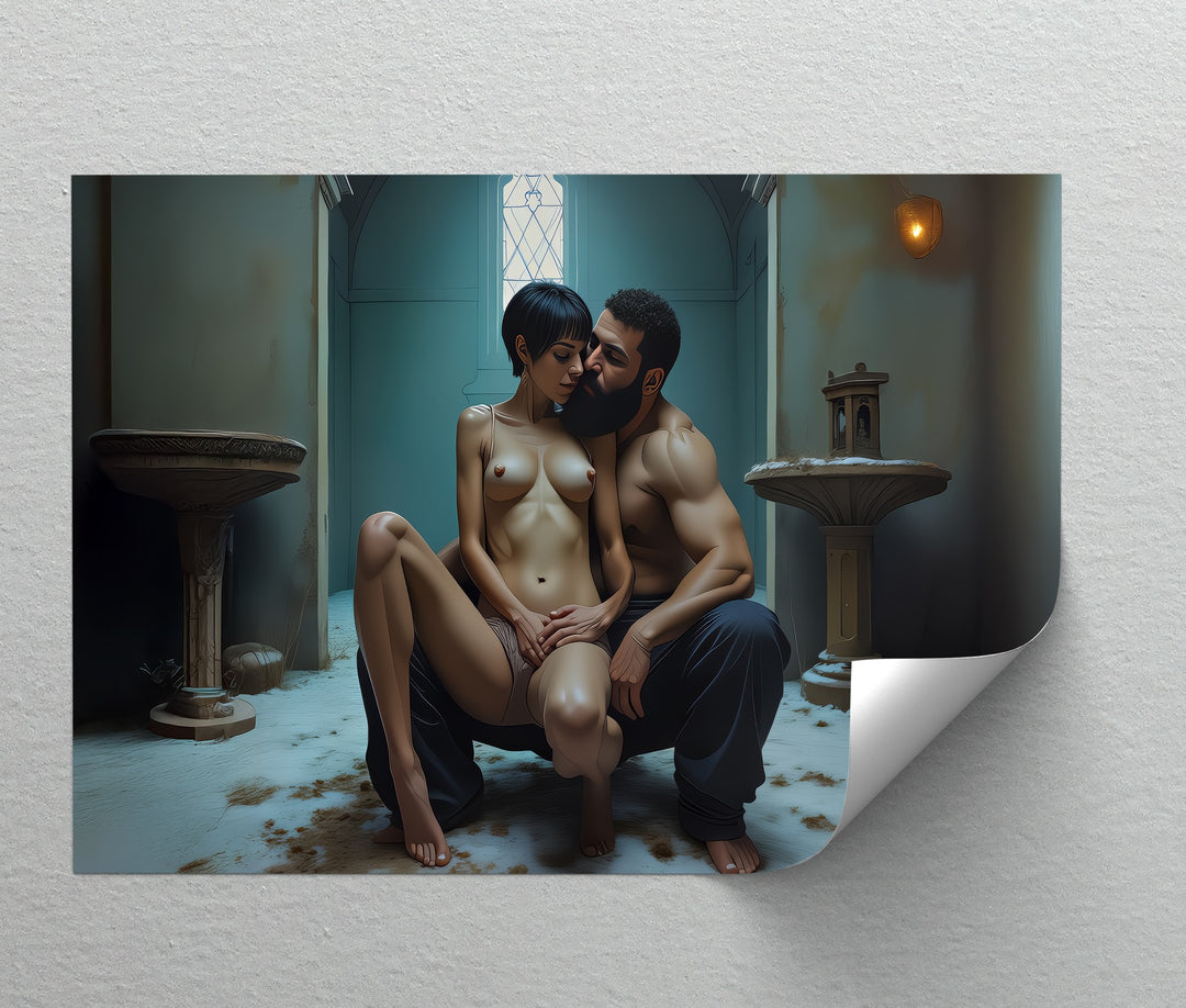 Sanctuary Embrace – Sexy Erotic Canvas Wall Art | Bedroom Canvas Décor