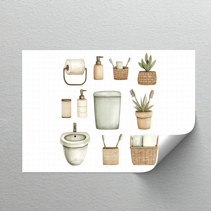 Create a relaxing atmosphere with this boho bathroom wall art, designed with soft natural hues and botanical touches that elevate your self-care space.

