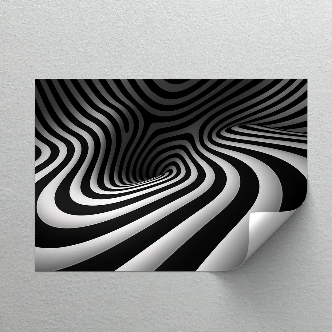 Twisted Illusion – Abstract Black & White Canvas Print - MyPhotoStation