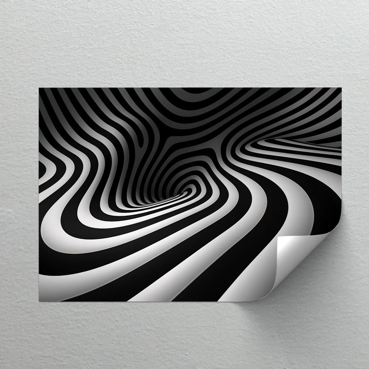 Twisted Illusion – Abstract Black & White Canvas Print - MyPhotoStation