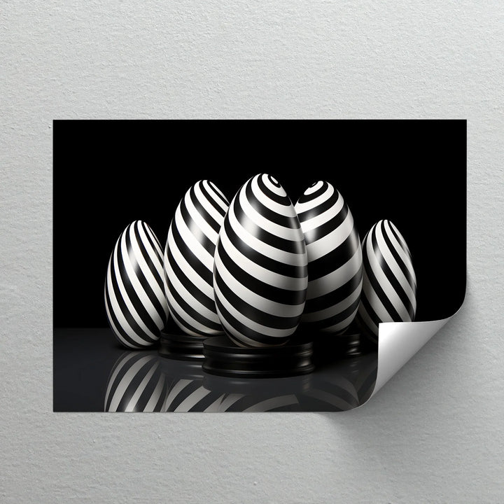 Modern Spiral Egg Pattern – Black & White Canvas Print - MyPhotoStation