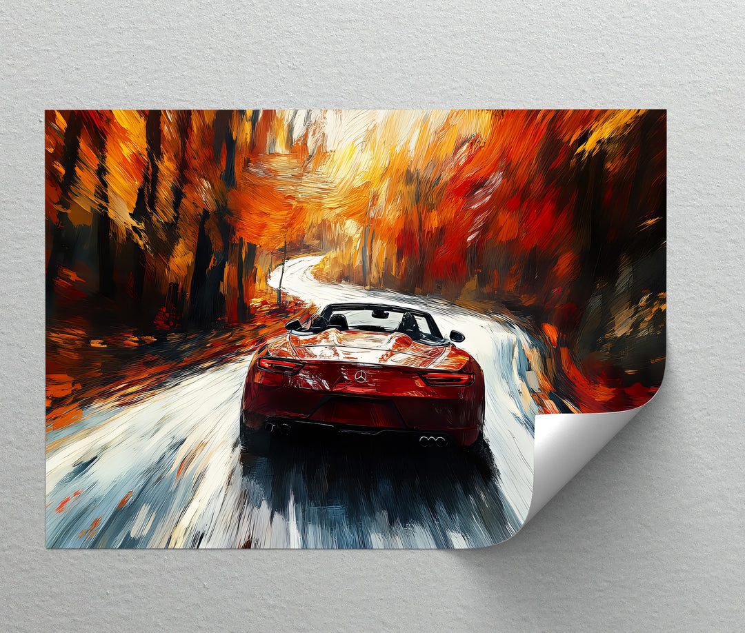 Autumn Roadster in Motion – Car Canvas Print