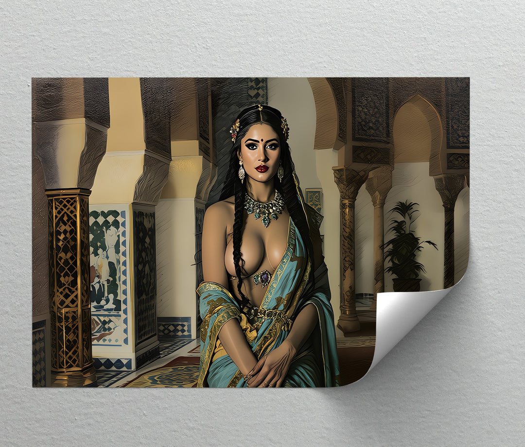 Sapphire Sultaness – Exotic Erotic Canvas Wall Art | Naked Canvas Prints