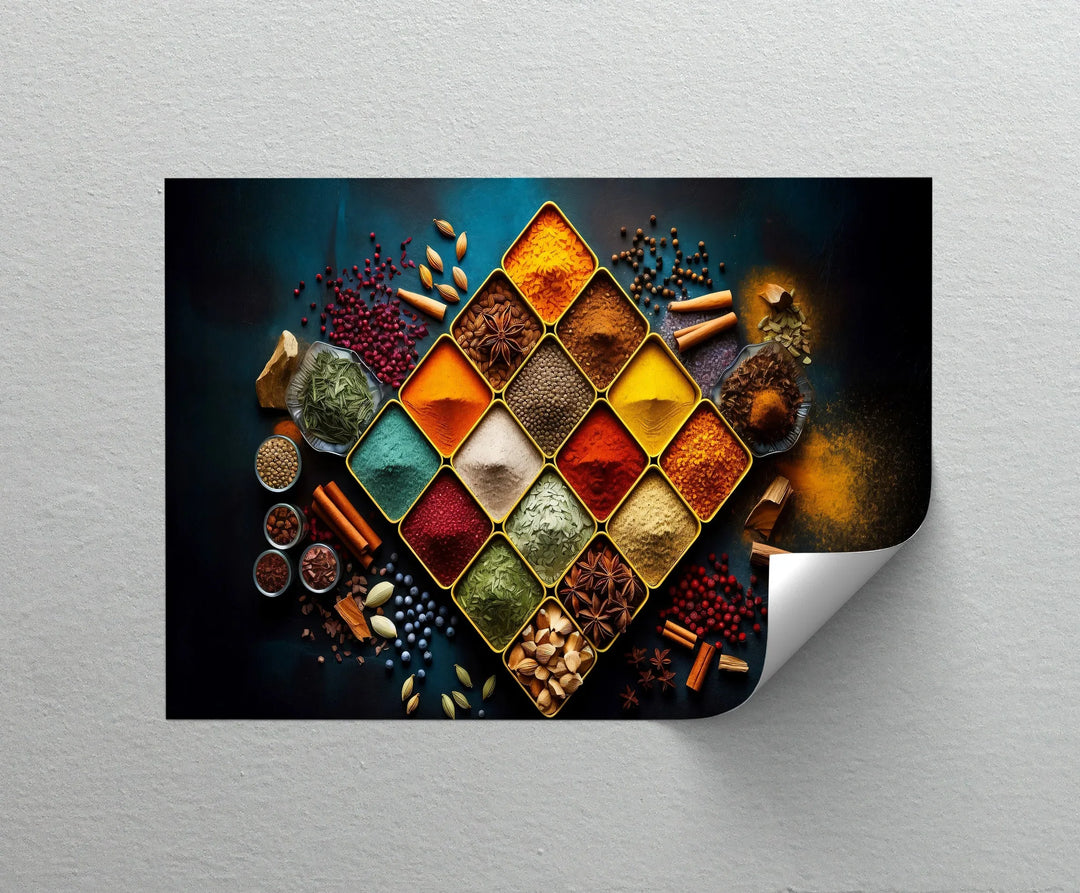 Colorful Spice Grid – Kitchen Canvas Prints - MyPhotoStation